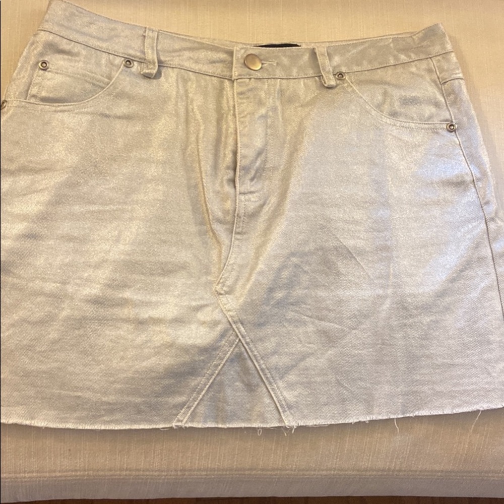 Metallic Jean skirt